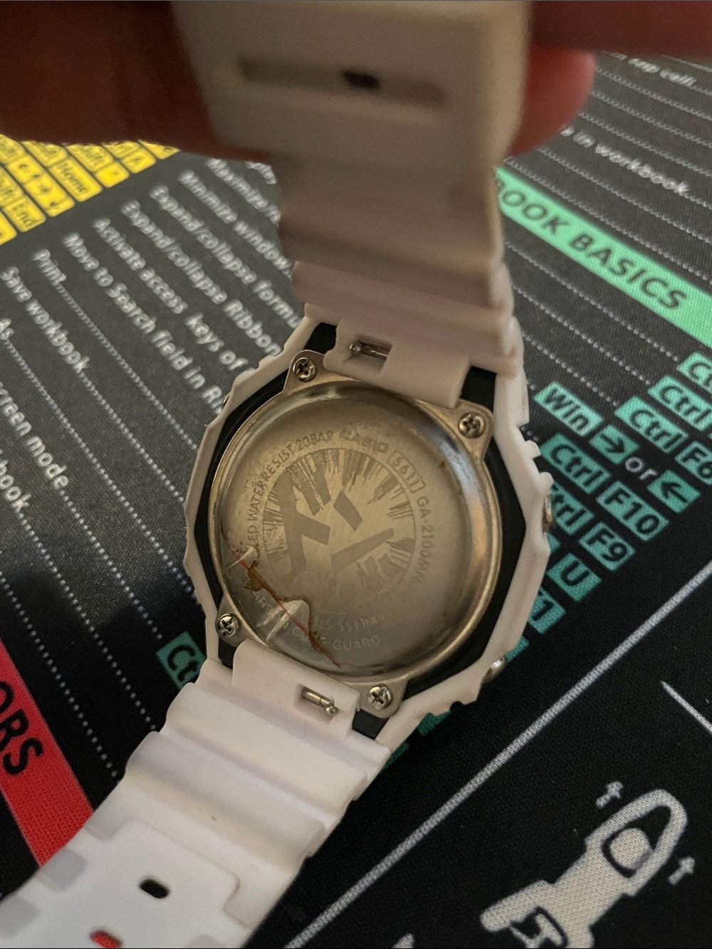 G-Shock White and Yellow Metal Accent Analog-Digital Watch - Picture 5 of 7